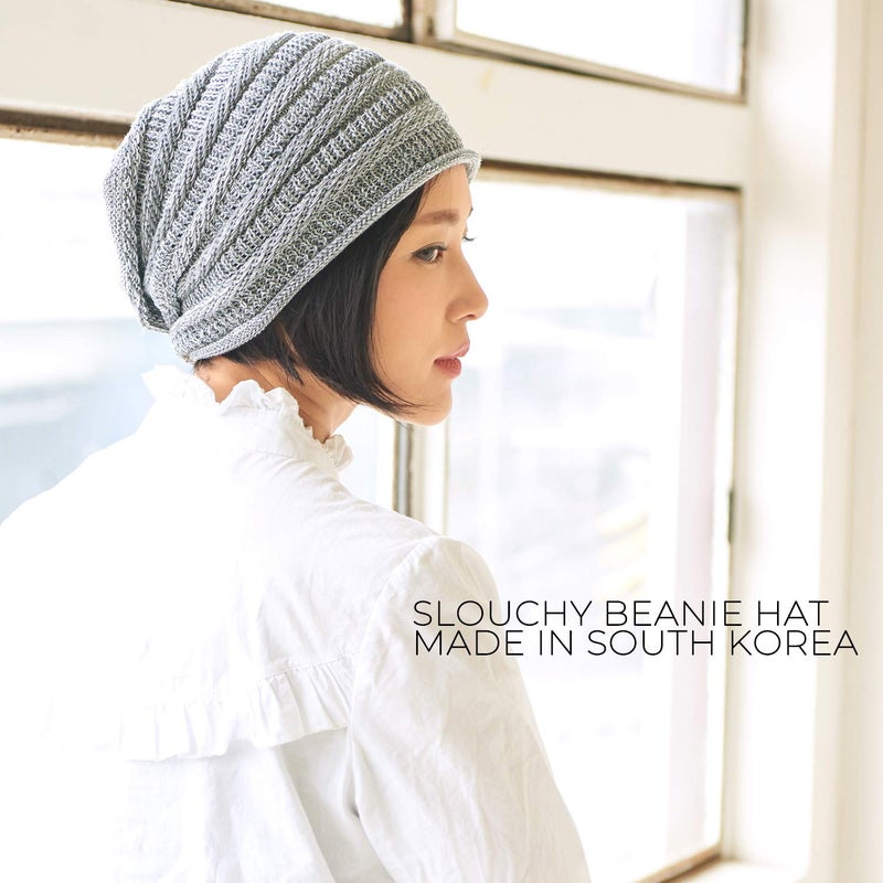 CHARM Extra Slouchy Summer Beanie for Men - Women Baggy Hipster Knit Cotton Slouch Hat Black - Image 2